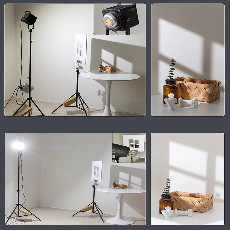 【White Series】Creative Light And Shadow Grid Wooden Board Shadow Maker Photography Equipment Props