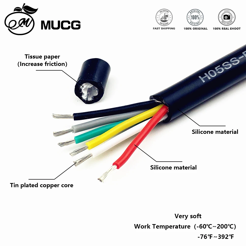 Многожильный силиконовый кабель 1/2/3/4/5/6/7/8/9/10/15/20/30/50/100 м теплостойкий