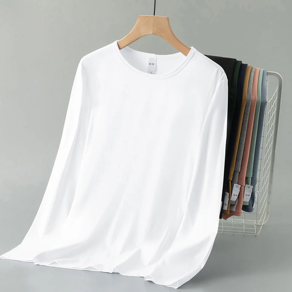 

Fashion Men's Casual Long Sleeve T Shirts Autumn Ultra Classic Fit T-Shirt Plain Crew Neck Tops Tees Pullovers For Man