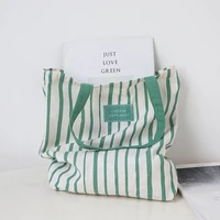 green color shopping bag canvas shoulder bag cute female harajuku tote shopper bag shopping bag