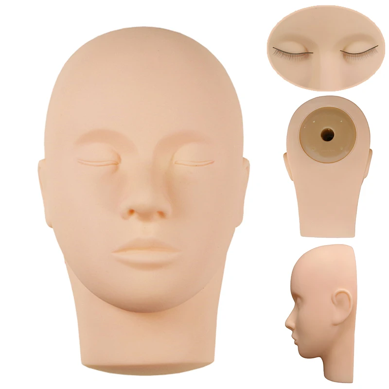 

Silicone Head Mold False Eyelashes Assistant Practice Head Model Flat Dummy Head Eyelash Practice Training Model For Makeup