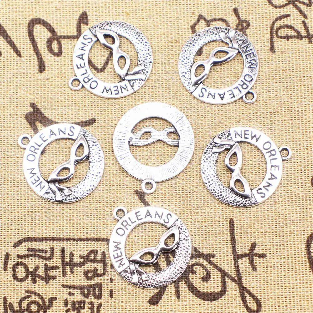 

Mask Charm For Jewelri Make Pendant Diy 25X28mm Antique Silver Color 10 Pieces