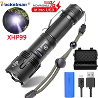 super bright xhp99 led flashlight tactical flashlights waterproof torch usb rechargeable flashlight for camping hiking hunting