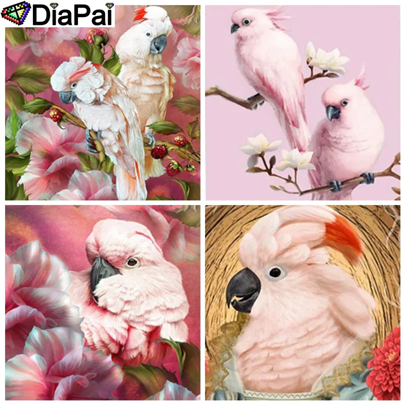 

DIAPAI Full Diamond Embroidery "Animal Parrot" Diamond Painting Cross Stitch Patterns Rhinestone Unfinished Home Decor