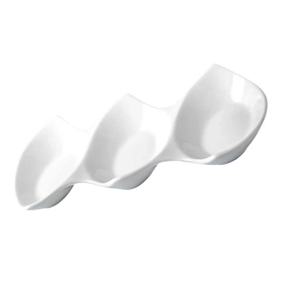 

Prep Bowl Fondue Plates Pinch Bowls Seasonings Japenese Snacks Double-Pointed Three-Piece Bowl Seasoning Bowl Sushi Dipping Bowl
