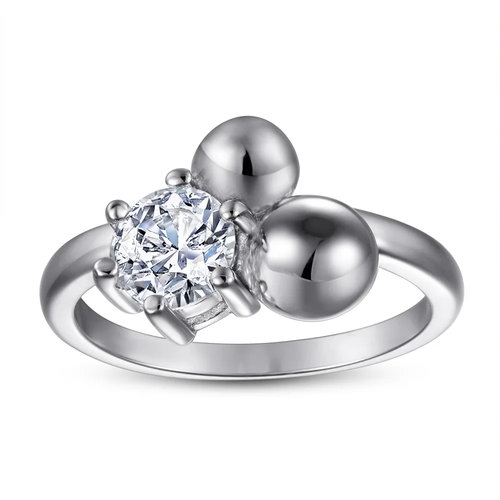 

Europe and the United States new s925 silver diamond ring one carat diamond ring ladies wedding ring 5A zircon jewelry