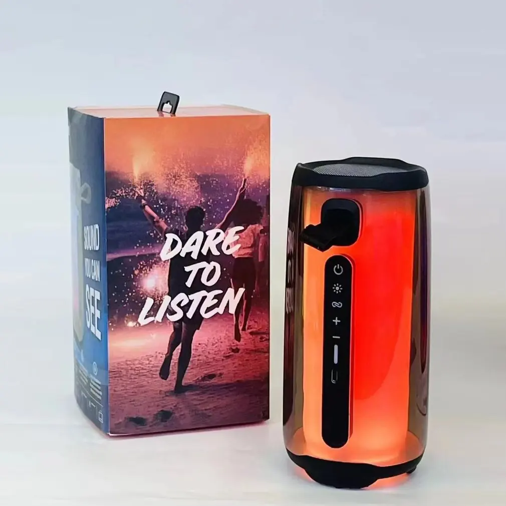 

Wireless Speaker Music Pulsating 5 Full LED Screen Subwoofer Two Version Color Changing Stereo Portable Wireless Speakers