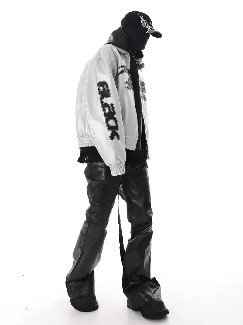 Джинсы REDDACHiC в стиле хип-хоп мужские черные расклешенные брюки с вощеным