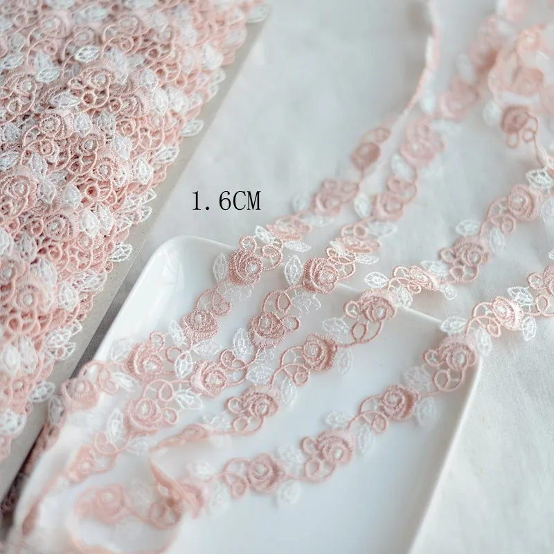 

5Yards/Lot 1.6CM Wide Hollow Pink Mixed Flower Venise LaceTrim With High Quality For Garment Accessories Wedding Underwear