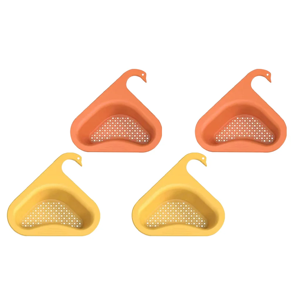 

4pcs Sink Catcher Filter Drain Basket Corner Sink Strainer Hanging Drain Colanders Swan Sink Drain Shelf