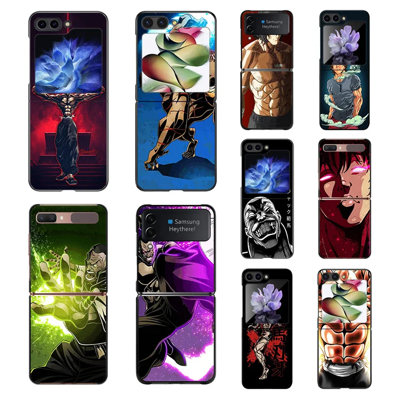 Чехол для телефона Samsung ZFlip6 5G Z-Flip5 Cool Baki Hanma Galaxy Z Flip4 Flip3 Flip 6 5 4 3 черный чехол