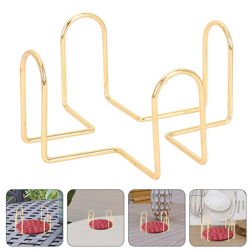 

Coaster Holder Rack Storage Metal Stand Iron Roundcoasters Kitchen Square Plate Organizer Shelf Steel Dishdrink Wire Stainless