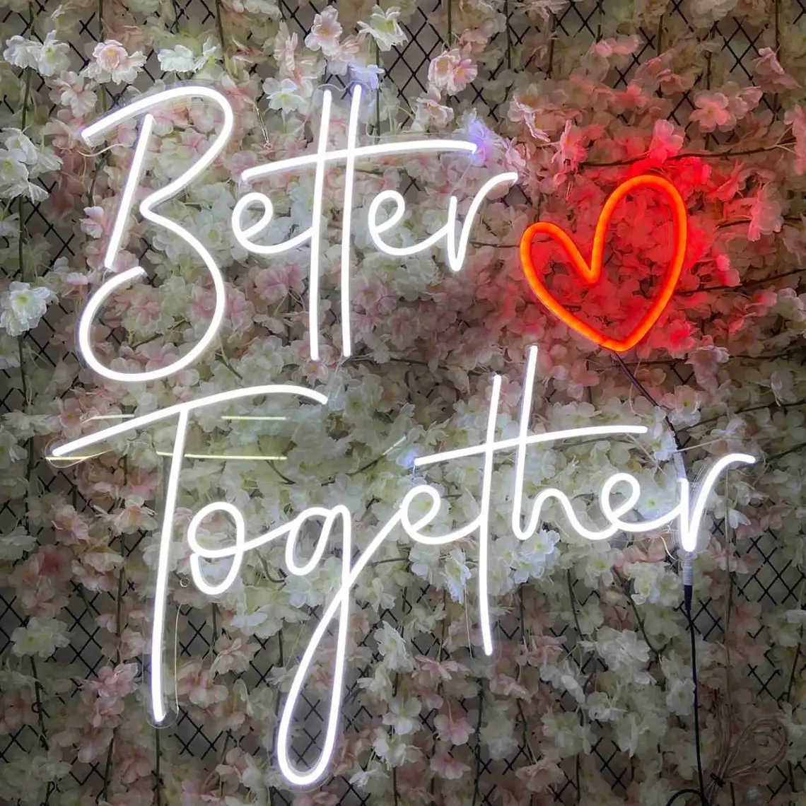 Better Together Neon Sign Personalize Flex LED Neon Signs Custom Neon Light For Wedding Party Lover Gift Name Letter Heart Neon