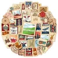 103050pcs british american vintage travel stamp stickers diy decals suitcase scooter kids toys pvc stickers wholesale