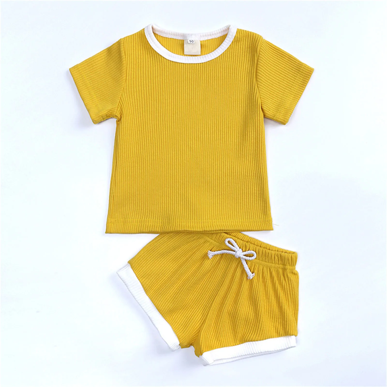 

Toddlers Kids Girls Boys Fashional Ribbed Soild Short Sleeve Top Short Pants Girls Clothes Size 14-16 Outfits Fall Must Haves
