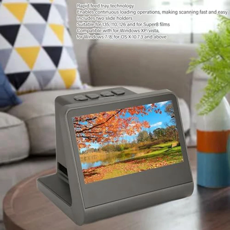 Цифровой сканер слайдов для пленки 48 МП ABS преобразует 135 мм 110 126 и супер 8