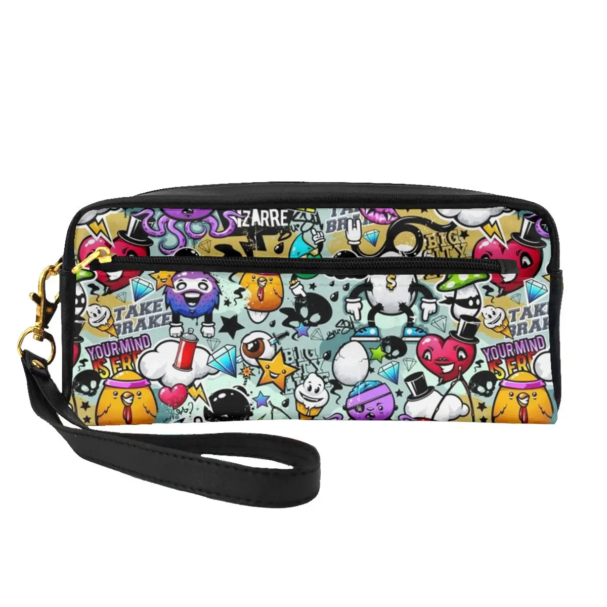 

Кожаный Органайзер для хранения с принтом в виде граффити