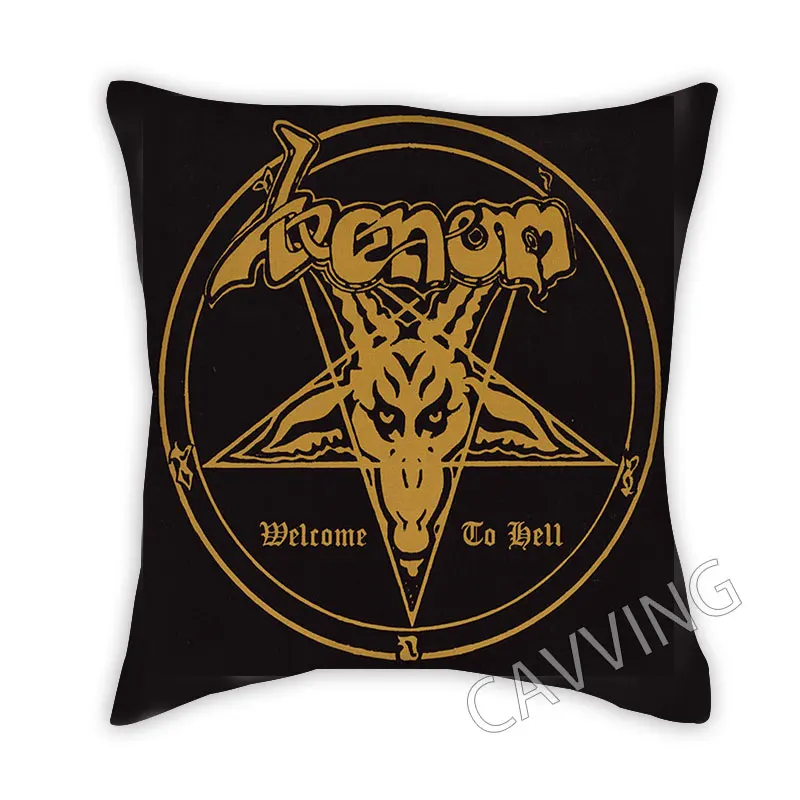 

Black Metal Print Polyester Decorative Pillowcase Square Zip Pillowcase