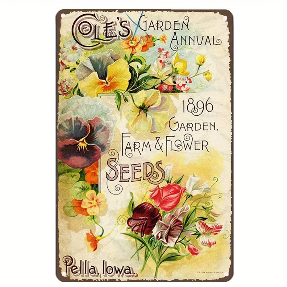 

Metal Tin Sign Retro Sign Vintage Flowers Art Print Poster Orange Yellow Floral Nature Plants Kitchen Garden Home Horticulture