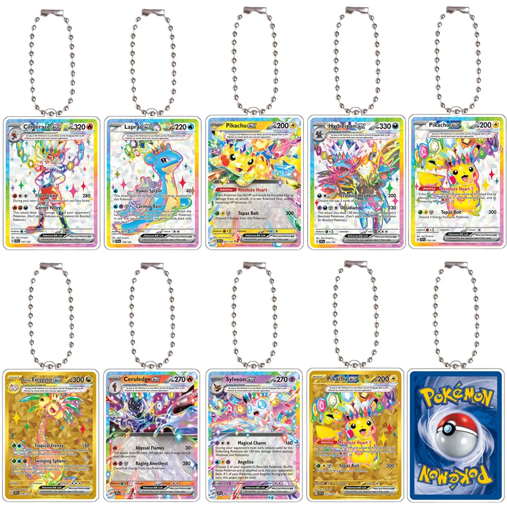 Фото Pokemon Sylveon Lapras Hydreigon Exeggutor Cinderace Flygon Ex Game Collection Card акриловый кулон брелок украшение №1
