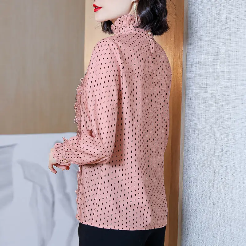 Элегантная женская шифоновая рубашка офисные женские винтажные пуловеры с