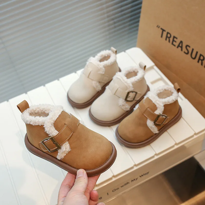 2024 новые зимние детские ботинки для девочек модные нескользящие в корейском