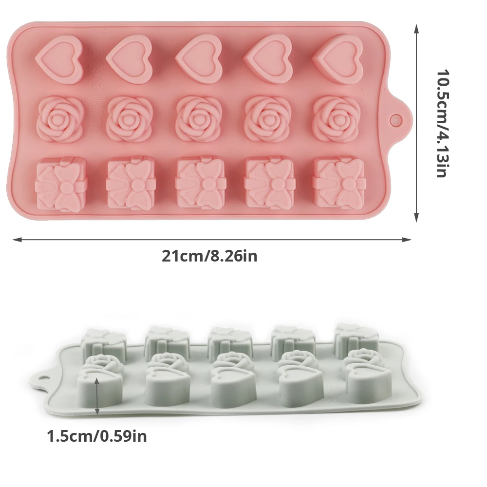 Ailehope Silicone chocolate molds love flower shape silicone Candy mold baking cake decorating tools DIY 3D | Дом и сад