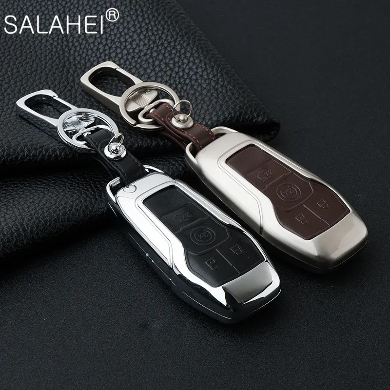 

Hot Zinc alloy Car Key Case Shell for Ford Edge Explorer Fusion Mustang F-150 F-450 F-550 Lincoln MKZ MKC Smart Remote Fob Cover