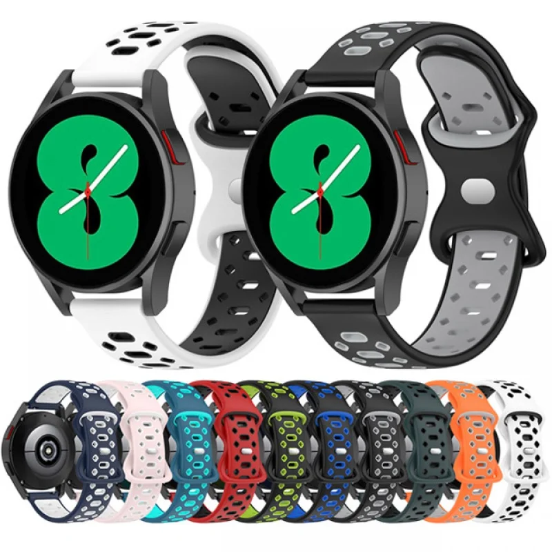 

For 20mm Silicone Watch Strap for Samsung Galaxy Watch 4 40mm 44mm Active 2 Gear S2 Classic Smart Watch Band Soft Bracelet