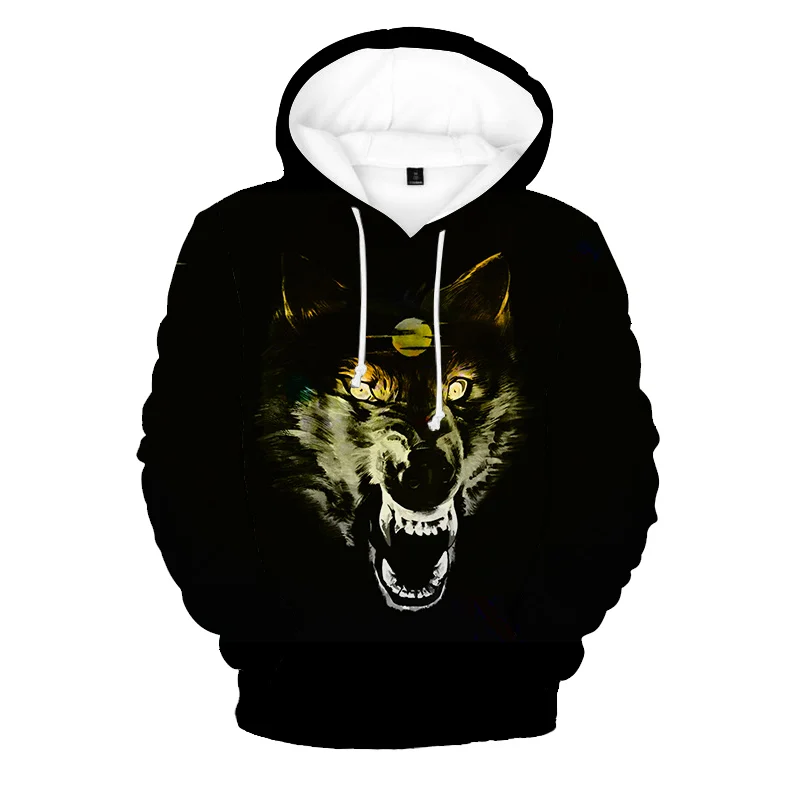 

2022 New Wolf Hoodie Men's Hoodie Autumn and Winter Hip Hop Hoodie Casual Brand 3D wolf hoodie