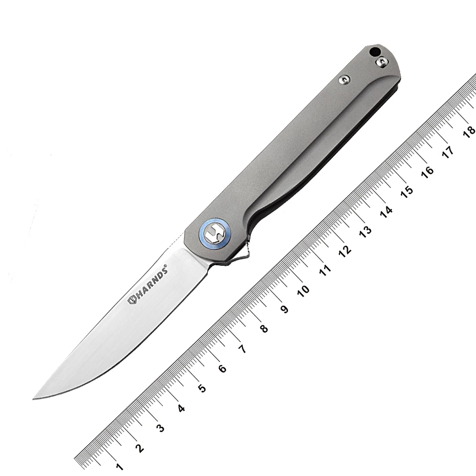 

Harnds Wind Folding Pocket fruit Knife Flipper M390 Steel Blade Titanium Handle Ball Bearing For Camping EDC Gift Collection