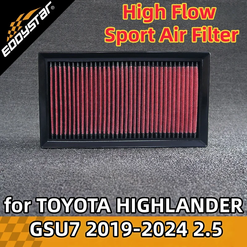 Фото Спортивный воздушный фильтр с высоким расходом для TOYOTA HIGHLANDER GSU7 2019-2024 2,5 Hybrid AWD AXUH78, моющиеся гоночные впускные фильтры №1