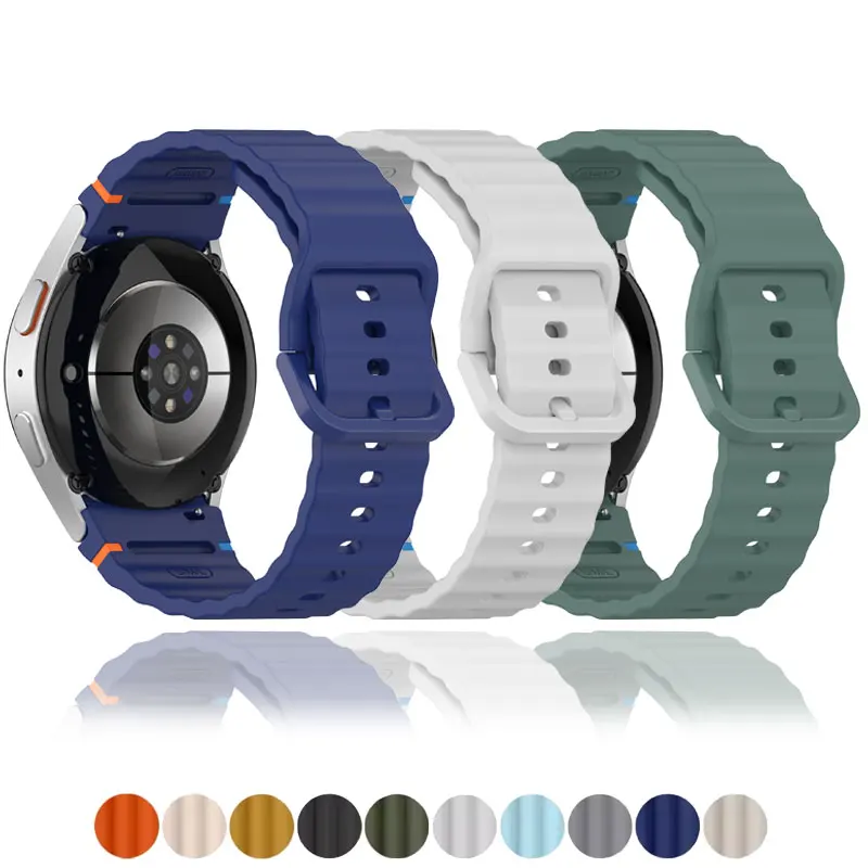 Силиконовый ремешок для Samsung Galaxy Watch 7 FE 6 4 5 44 мм 40 pro 45 Спортивный браслет без