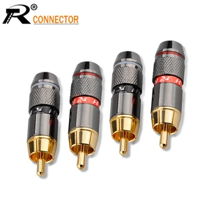 4 шт2 пары Позолоченный разъем RCA штекер Адаптер видеоаудио разъем провода Поддержка 6 мм кабель черный и красный супер быстрый
