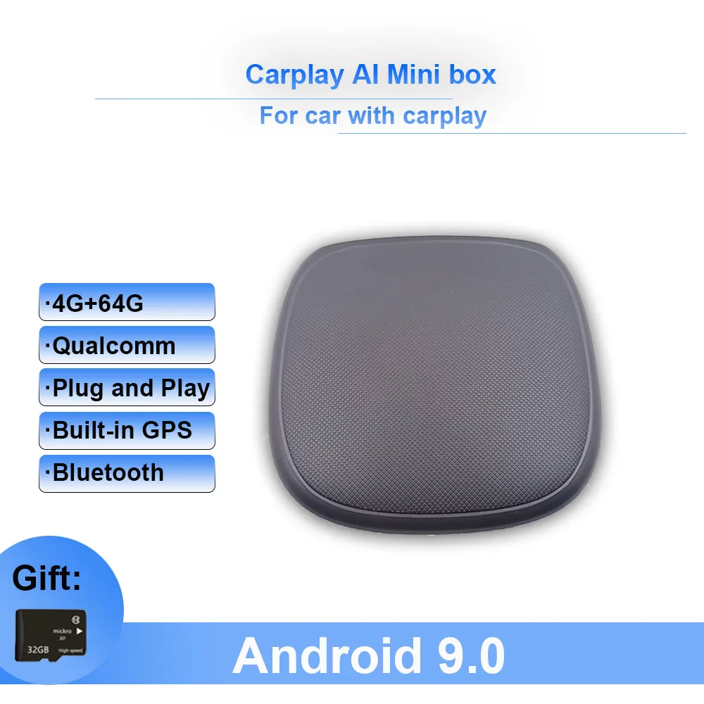 

Carplay Android Box Wireless Android Auto Applepie Mini 4+64G Android 9.0 Ai Box Car Multimedia Player 4+64G For Benz VW Audi