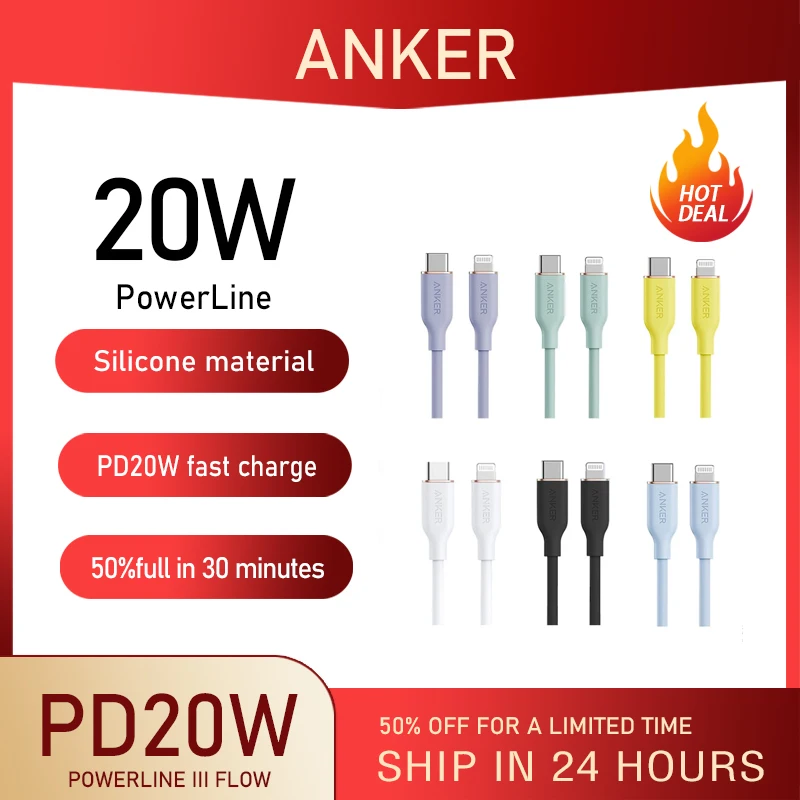 

Кабель зарядный Anker Powerline III, usb type-c, 100 Вт, для MacBook Pro 2,0, ipad air, Galaxy, xiaomi