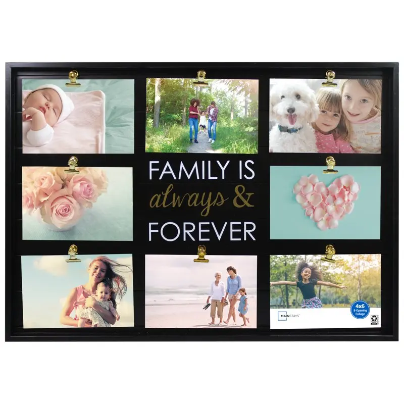 

8-Opening Black Plank Collage Frame