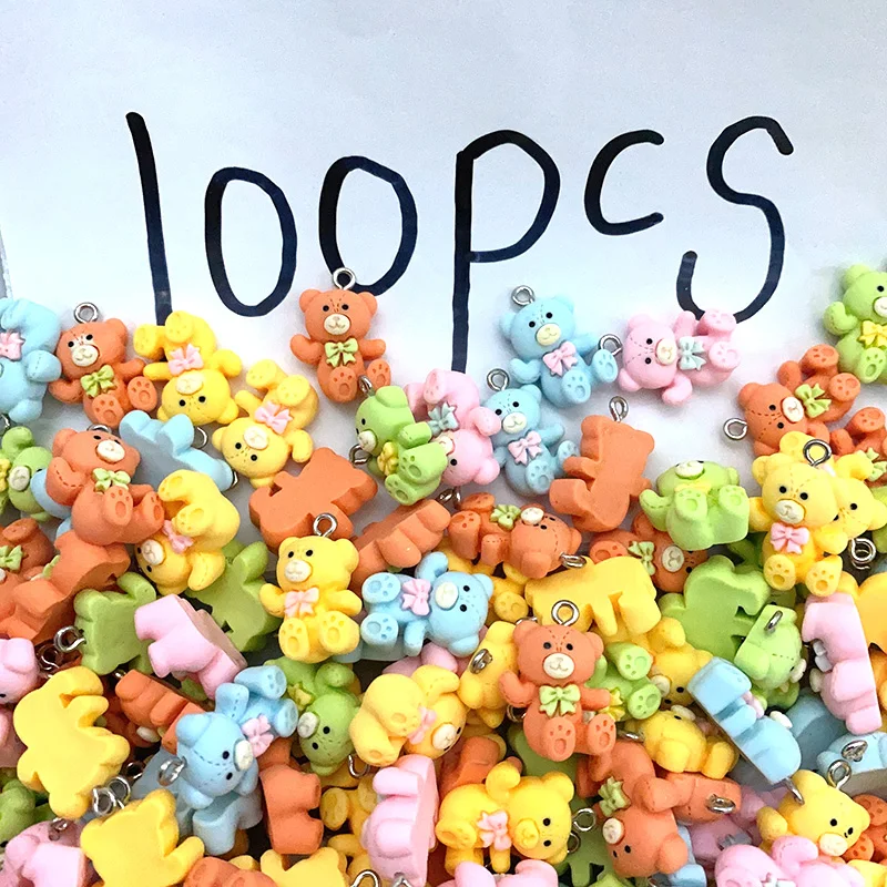 100 шт./упаковка подвески в виде медведя