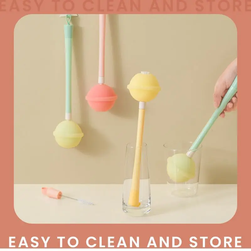 

Губка и щетка для сосков 2 в 1, с длинной ручкой