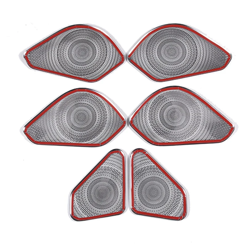 

1Set/6Pcs Door Loudspeaker Sound Pad Horn Mesh Cover Trim Accessory For Land Rover Range Rover 2023 Car Interior Speaker Frame