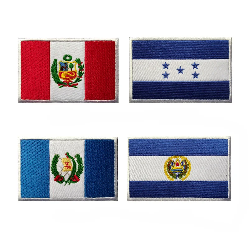 

National flag embroidery patch American country hook&loop tactical badge Peru Guatemala Honduras El Salvador military armband
