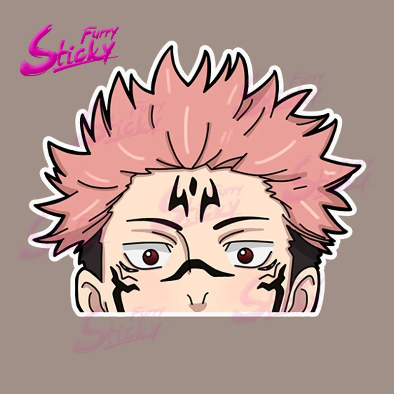

Furry Sticky Itadori Yuji Peeking Anime Car Sticker Decal Car Accessories for Laptop Helmet Sticker 2020 Rav4