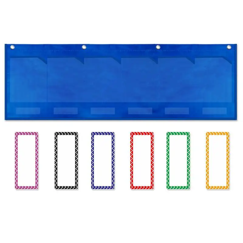 Wall File Organizer For Classroom Pocket Chart For Classroom With Labels Paper Organizer With 6 Clear Pockets For Home Office