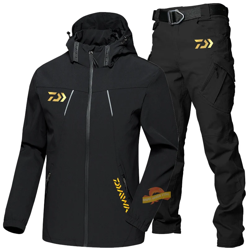 

Men's Thin Fishing Suits Night Reflective Jacket Tactical Pants Spring Autumn Outdoor Sports Windproof Waterproof Hiking Clothes