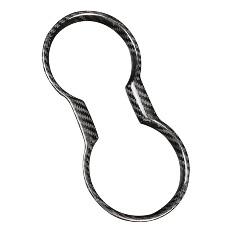 

Carbon Fiber Car Water Cup Holder Trim Cover Trim Frame Interior Accessories for Ford Mustang 2015-2020