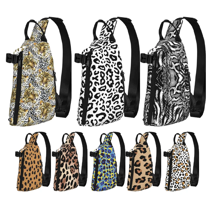 Leopard Print Traditional Colours Shoulder Bags Chest Cross Chest Bag Diagonally Casual Man Messenger Bag