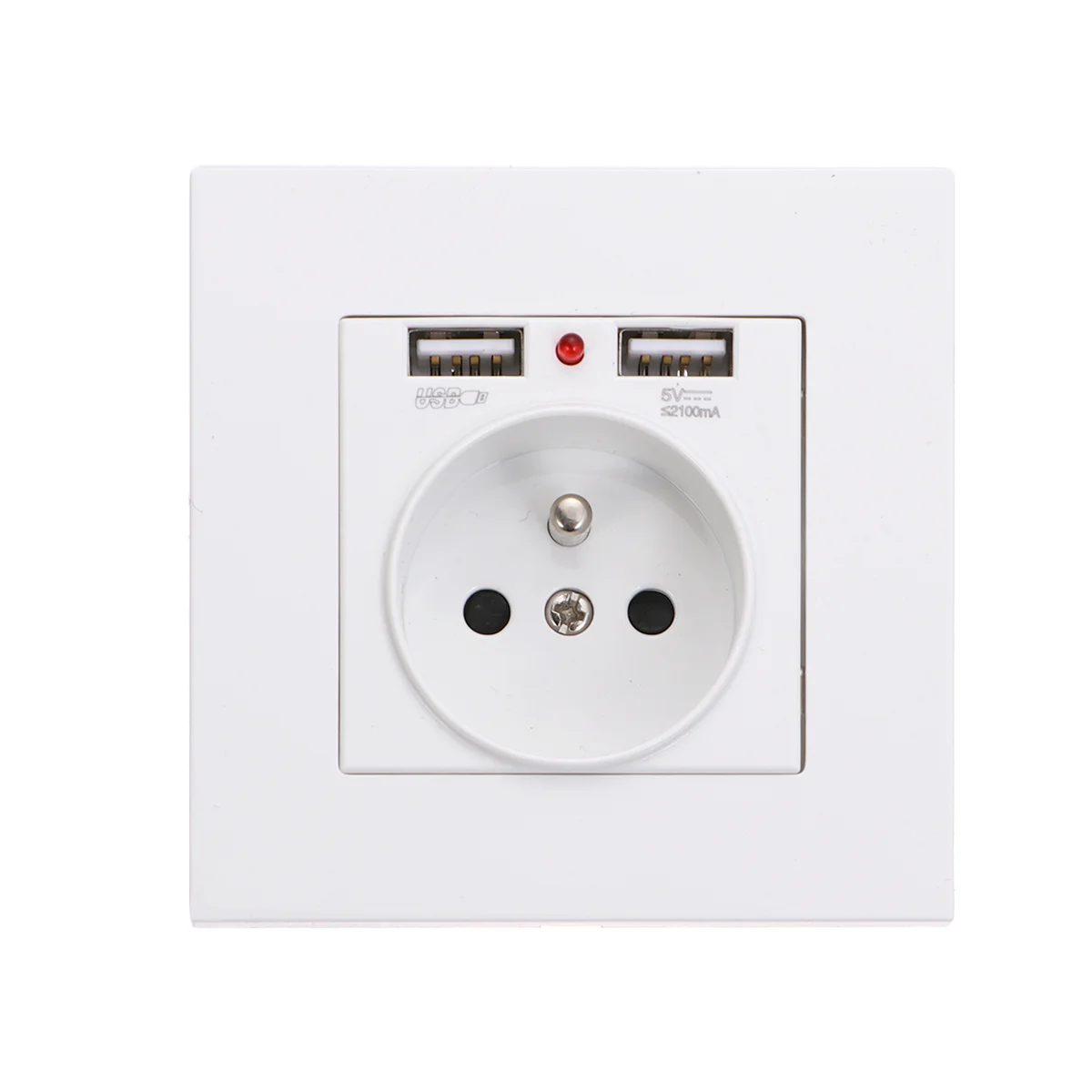 

1 Pc Wall Socket French Standard Double USB European Standard 86 Type Panel Bracket Wall Socket for Home