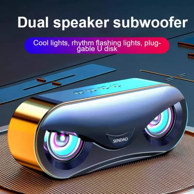 

Wireless Portable Bluetooth-compatible LED Colorful Light Speakers Set Sleeping Lamp Music Sound Box For Home Travel Office