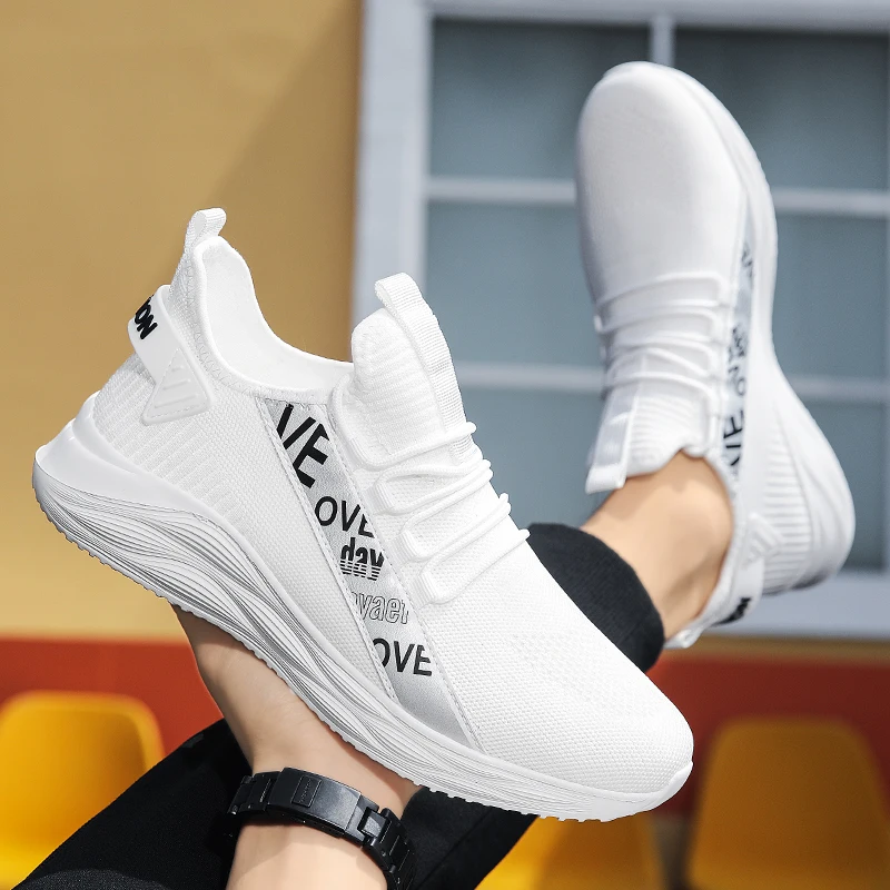 Кроссовки мужские дышащие на шнуровке Нескользящие Спортивная Уличная обувь для