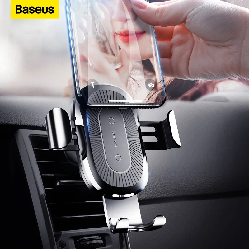 

Baseus Car Holder Wireless Charger for Xiaomi Huawei Gravity Cellphone Car Mobile Phone Support iPhone GPS Air Vent Mount Holder